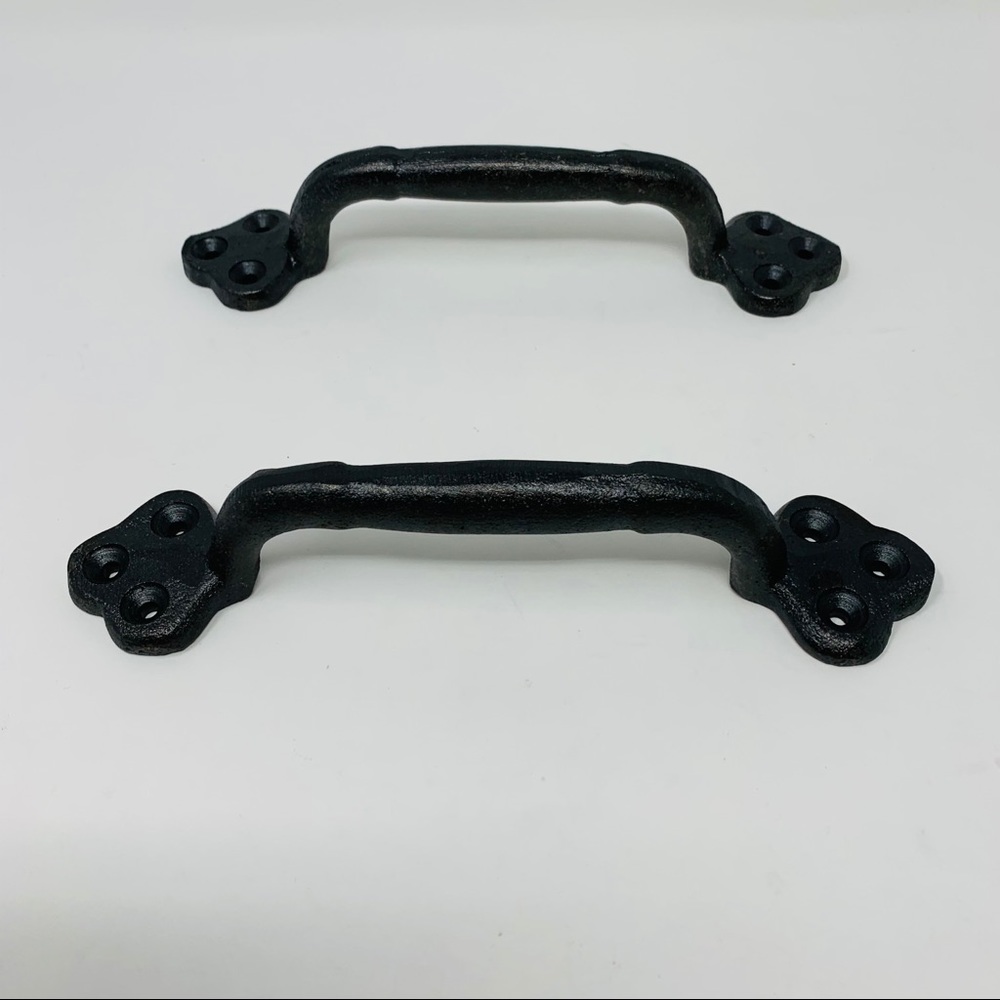 Metallic NWOT Rustic Gray Black Door Handles, Set of 2